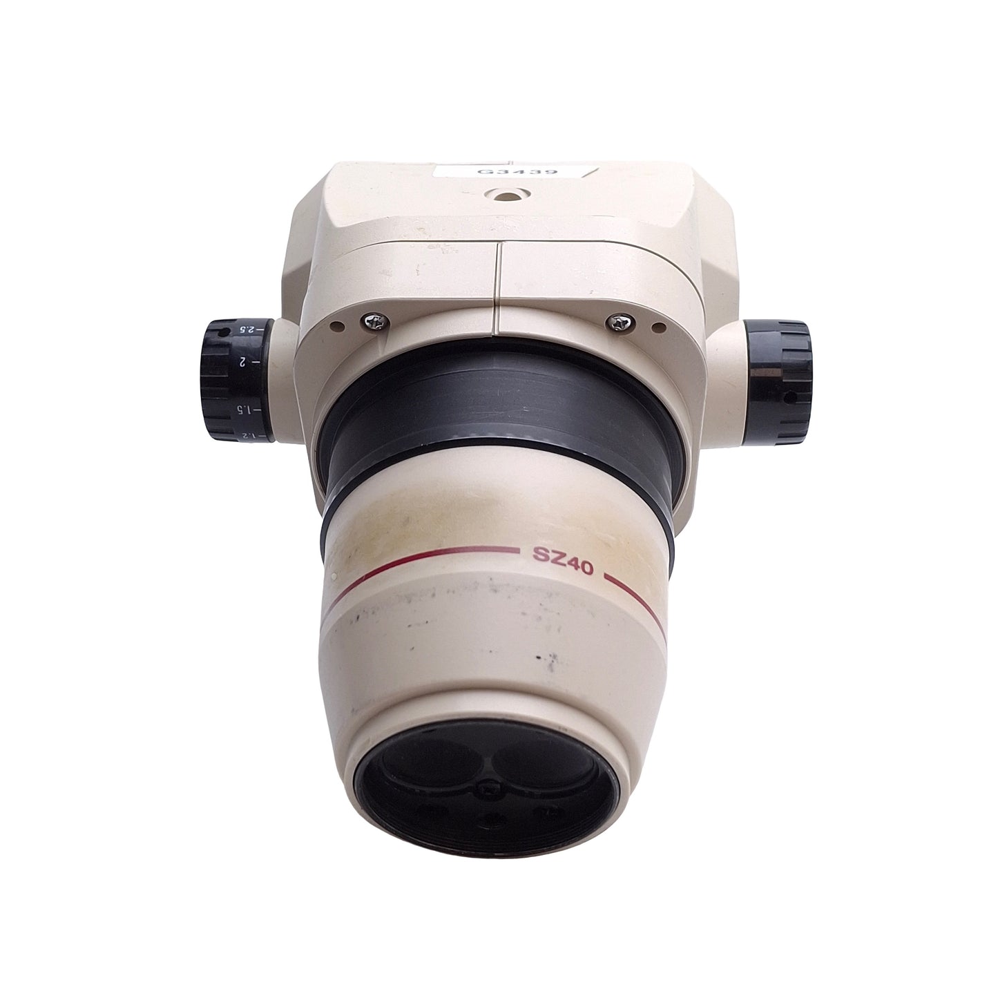 Used Olympus SZ4045 Microscope Head, 110mm WD, 0.67x ~ 4x Mag. *No Eyepieces*
