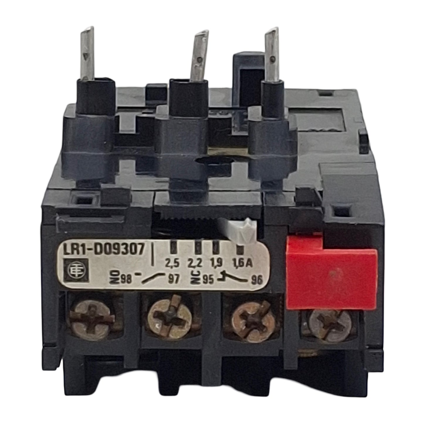 Used Telemecanique LR1-D09307 Thermal Overload Relay, 3P 1NC+1NO 1.6-2.5A, 10A 600VAC