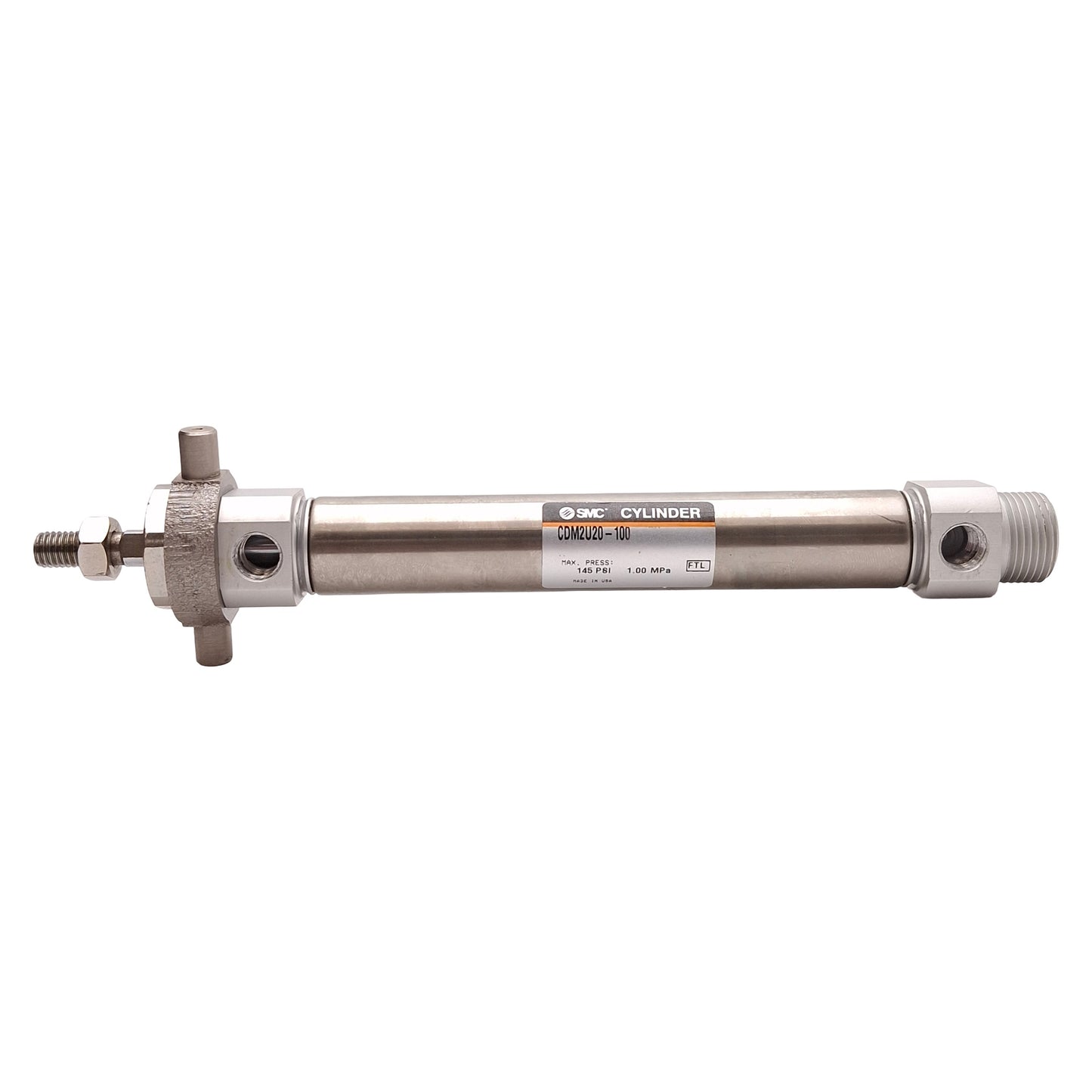 Used SMC CDM2U20-100 Pneumatic Cylinder, ø20mm Bore, 100mm Stoke, 1.0MPa, Rc1/8