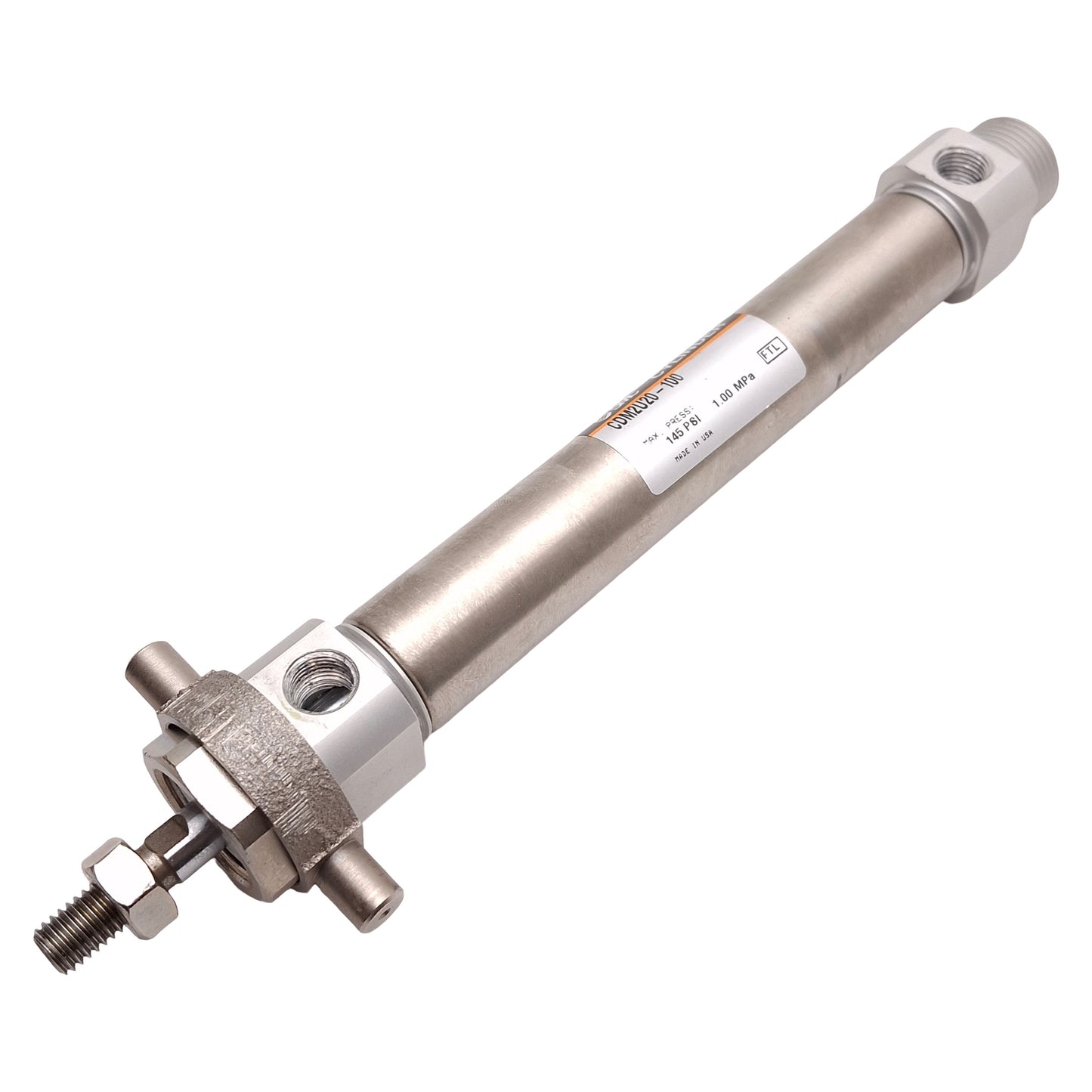 Used SMC CDM2U20-100 Pneumatic Cylinder, ø20mm Bore, 100mm Stoke, 1.0MPa, Rc1/8