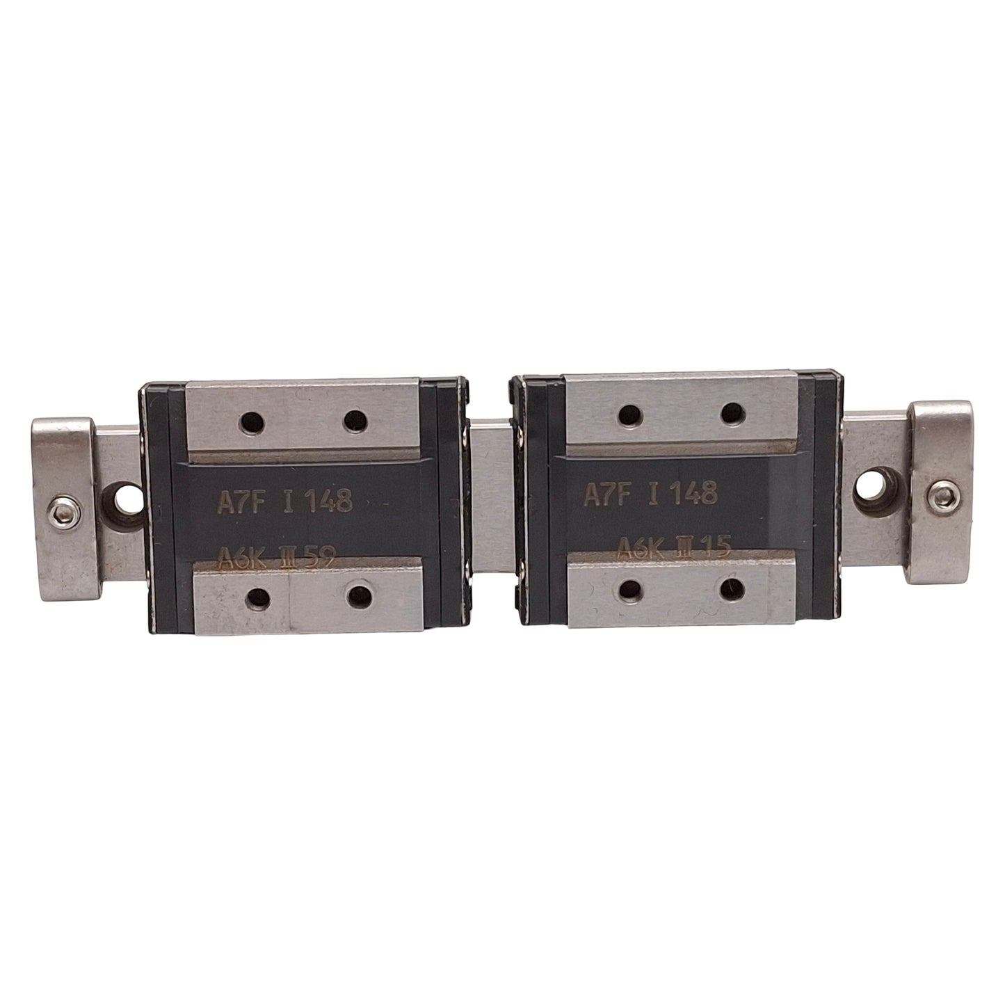 Used THK RSR9WZM Linear Guide Assembly, 110mm Rail, (2x) 30x39mm Carriages, M3 Holes