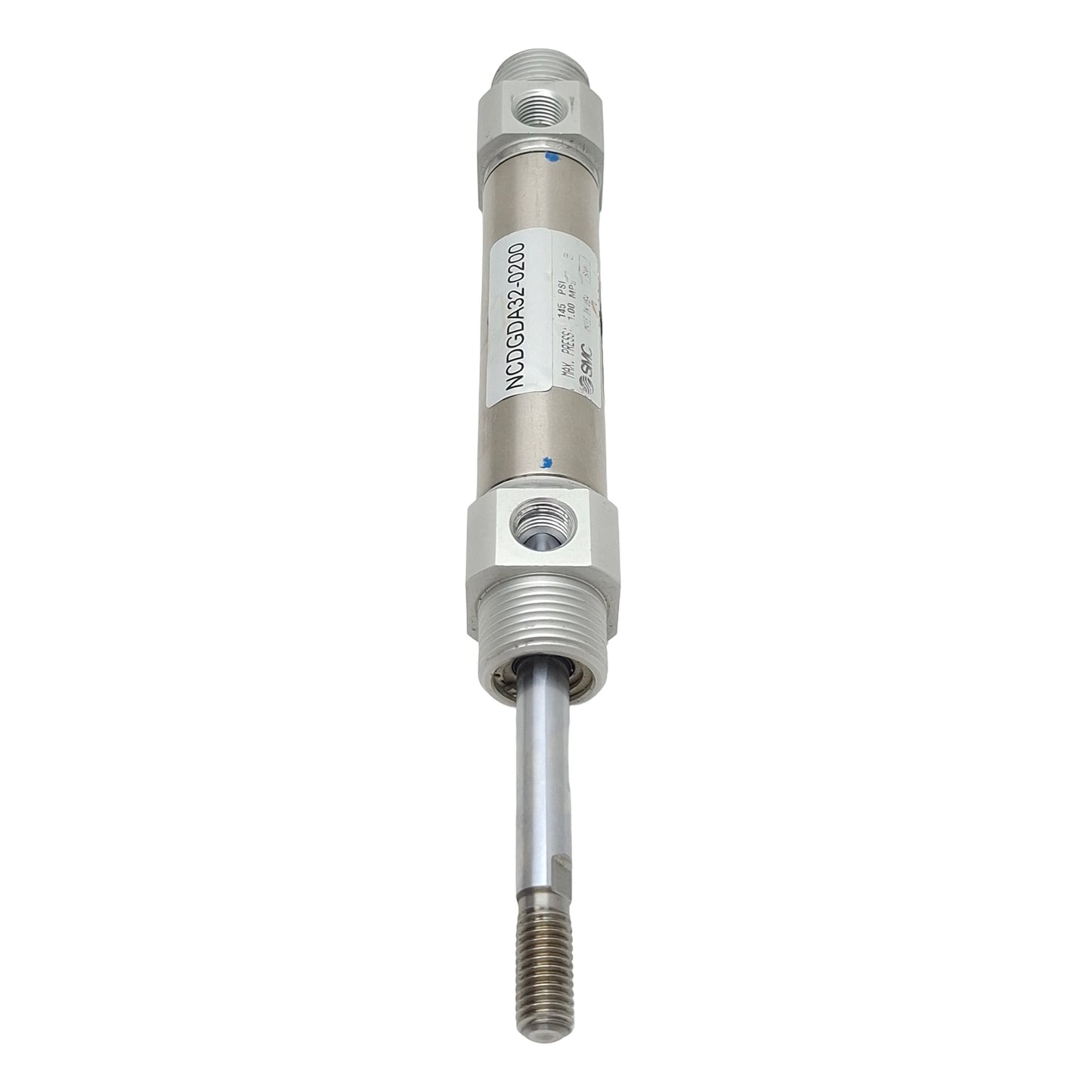 Used SMC NCDGDA32-0200 Pneumatic Cylinder, ø1-1/4in Bore, 2in Stroke, 145psi, Rc1/4