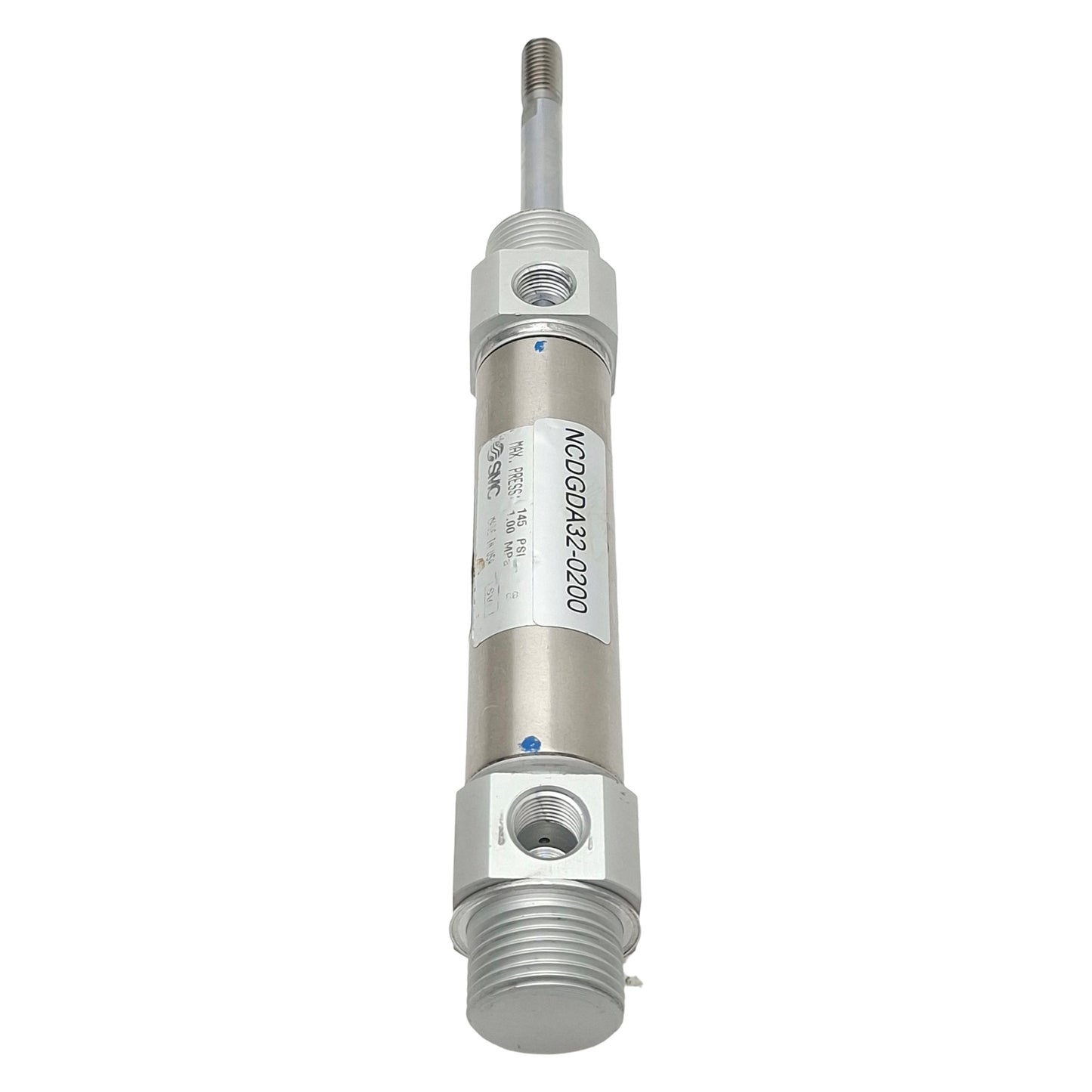 Used SMC NCDGDA32-0200 Pneumatic Cylinder, ø1-1/4in Bore, 2in Stroke, 145psi, Rc1/4