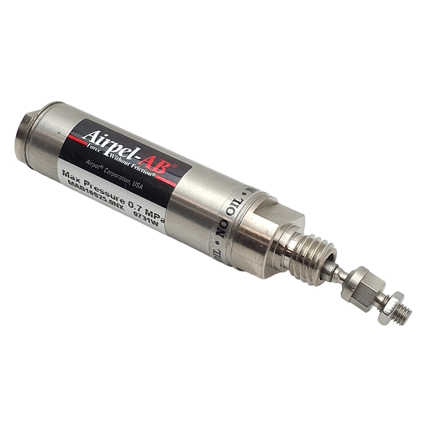 Used Airpel MAB16S25.0NX Single Acting Cylinder, ø15.9mm Bore, 25mm Stroke, M5 0.7MPa