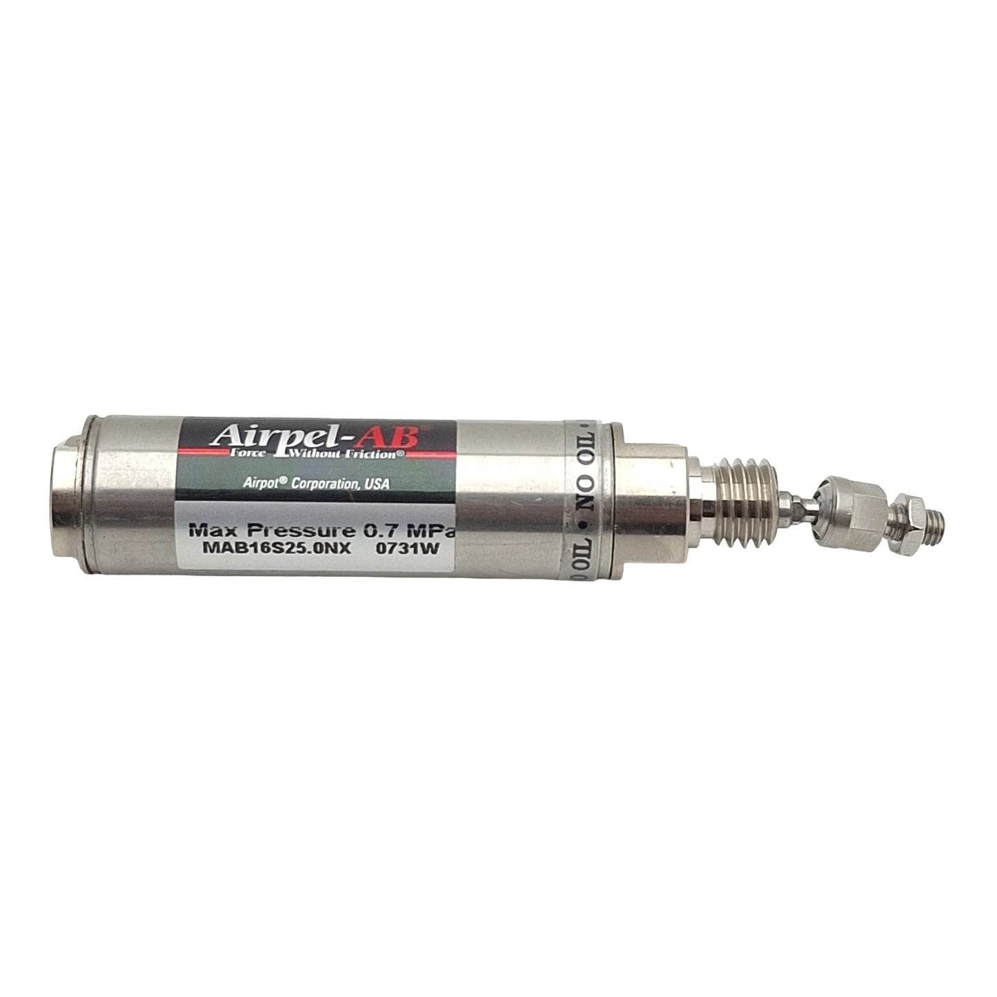 Used Airpel MAB16S25.0NX Single Acting Cylinder, ø15.9mm Bore, 25mm Stroke, M5 0.7MPa