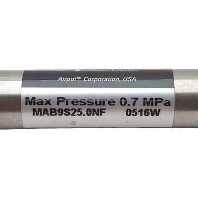 Used Airpel MAB9S25.0NF Single Acting Cylinder, ø9.3mm Bore, 25mm Stroke, M5, 0.7MPa