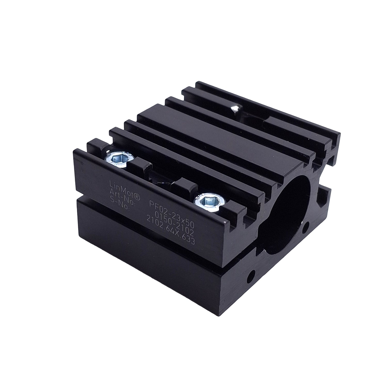 Used Linmot PF02-23x50 0150-2102 Linear Motor Flange Mount, 23mm x 50mm, 1-Fan