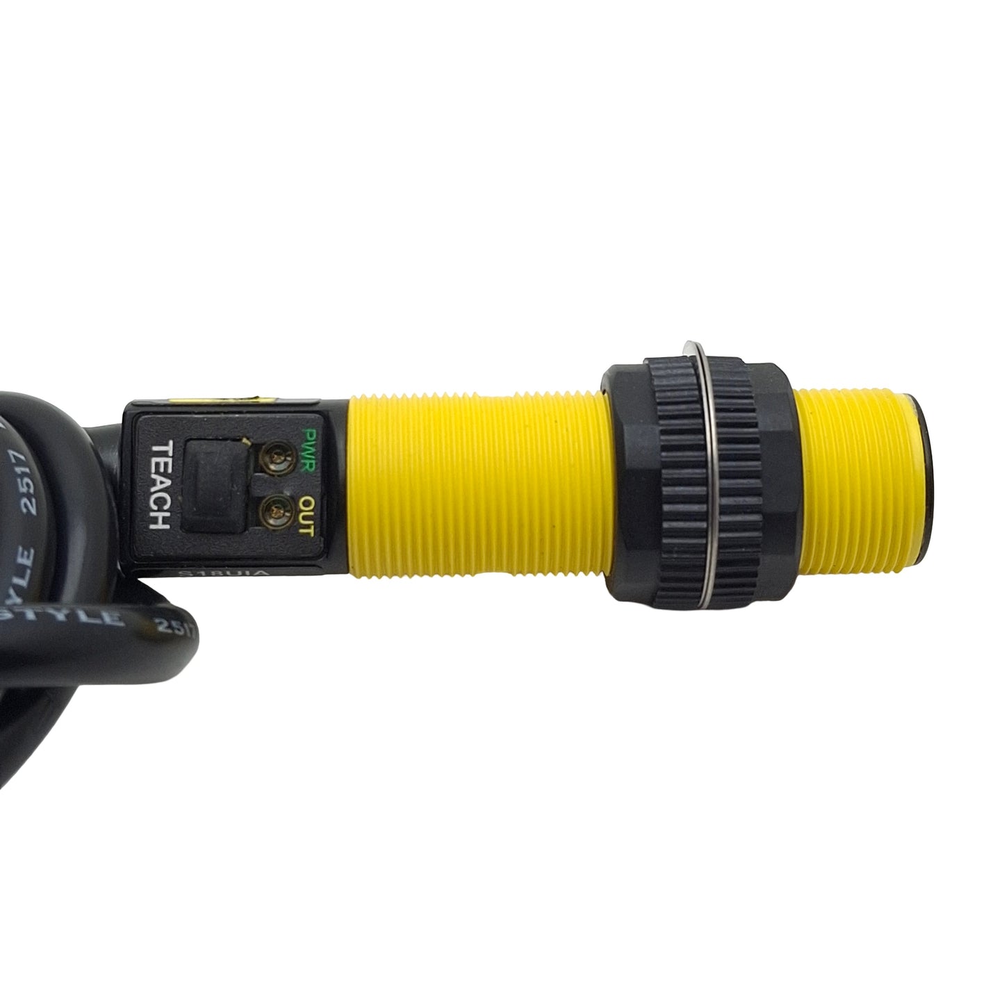 Used Banner S18UIA Ultrasonic Sensor, 30-300mm Range, 10-30VDC, 4-20mA, 5-Wire, 0.5m