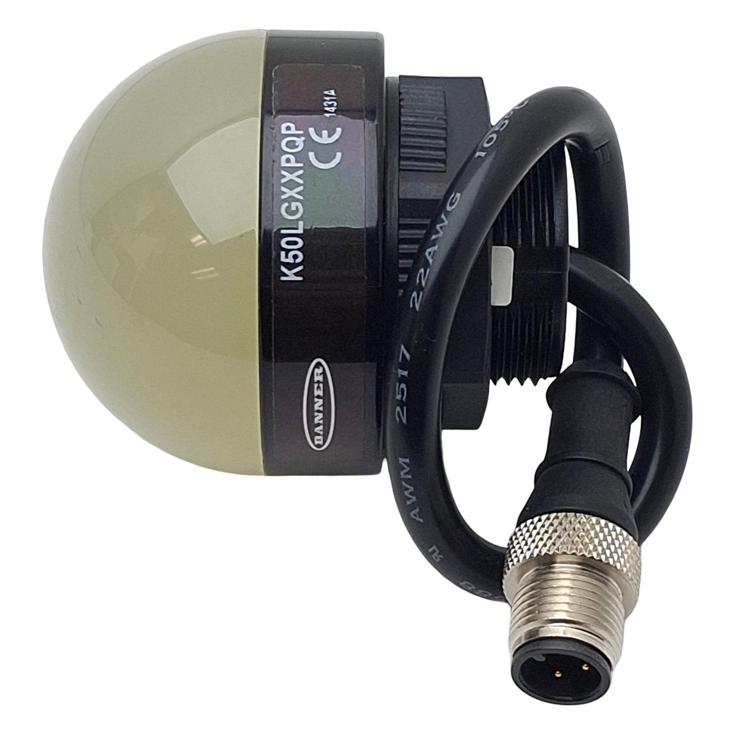 Used Banner K50LGXXPQP EZ-LIGHT Indicator, Green LED, PNP, 18-30VDC, 4-Pin M12 Male