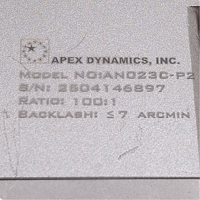 Used Apex Dynamics AN023C-P2 High Precision Planetary Gearbox 100:1 Ratio, ø3/8"