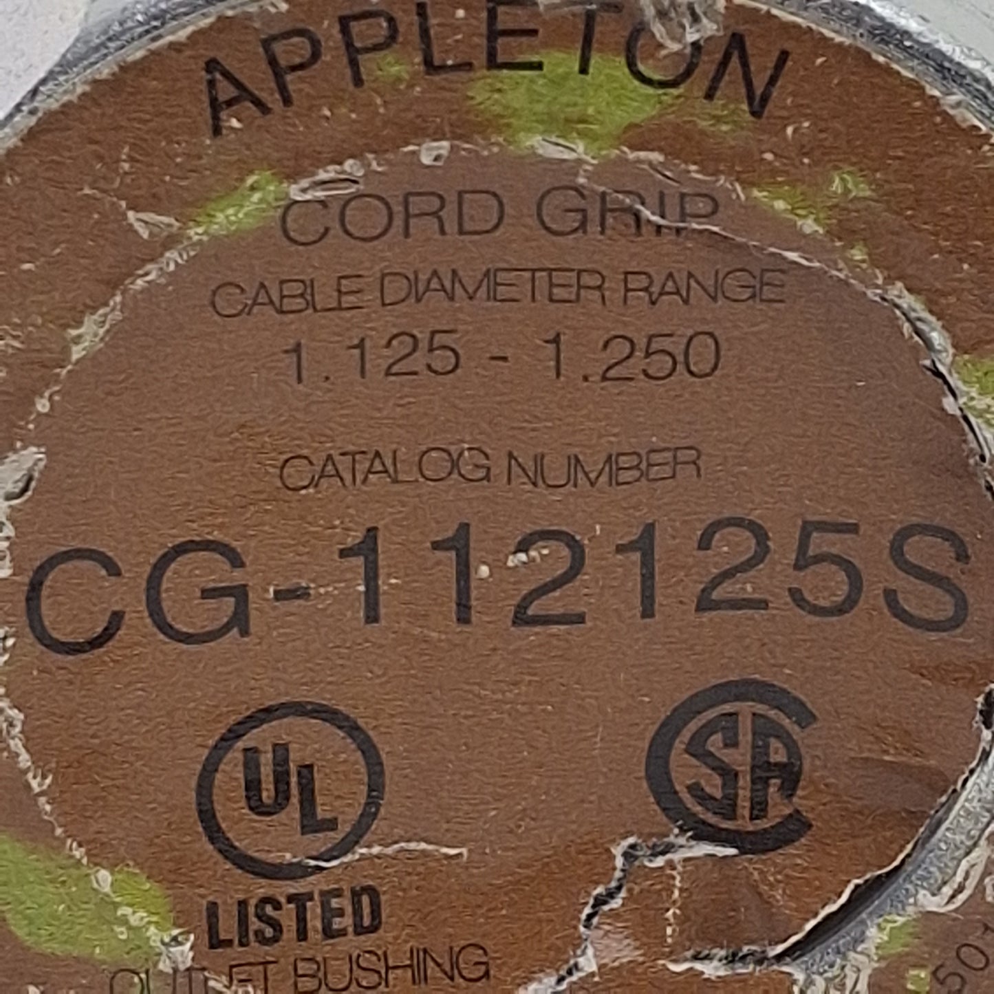 New Appleton CG-112125S Strain Relief Cord Grip, ø1.125in-1.250in, 1-1/4in NPT