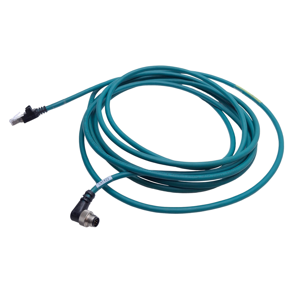 Used Cognex 849016001 PLC Ethernet Cable, M12 8-Pin Male To RJ45 Male, 5m Length