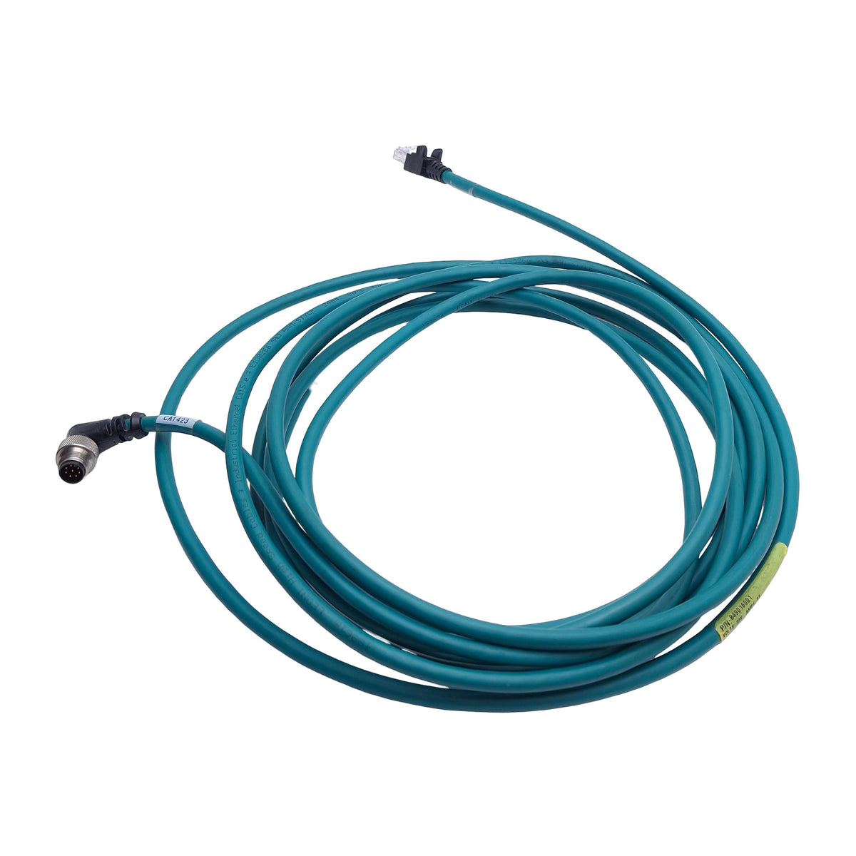 Used Cognex 849016001 PLC Ethernet Cable, M12 8-Pin Male To RJ45 Male, 5m Length