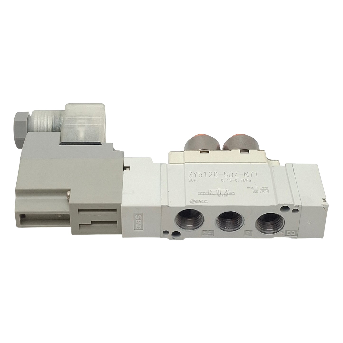 Used SMC SY5120-5DZ-N7T Solenoid Valve, 5/2-Way, 1/4in Tube/NPT, 0.7MPa, 24VDC Coil