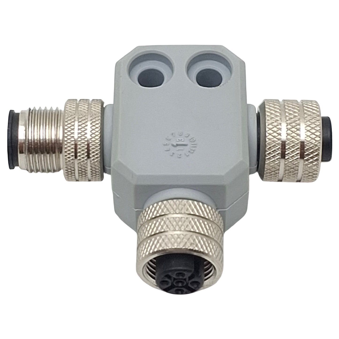New – Open box Molex 84586-0017 Industrial Tee-Splitter Connector, 5-Pin M12 Male/Female, 4A
