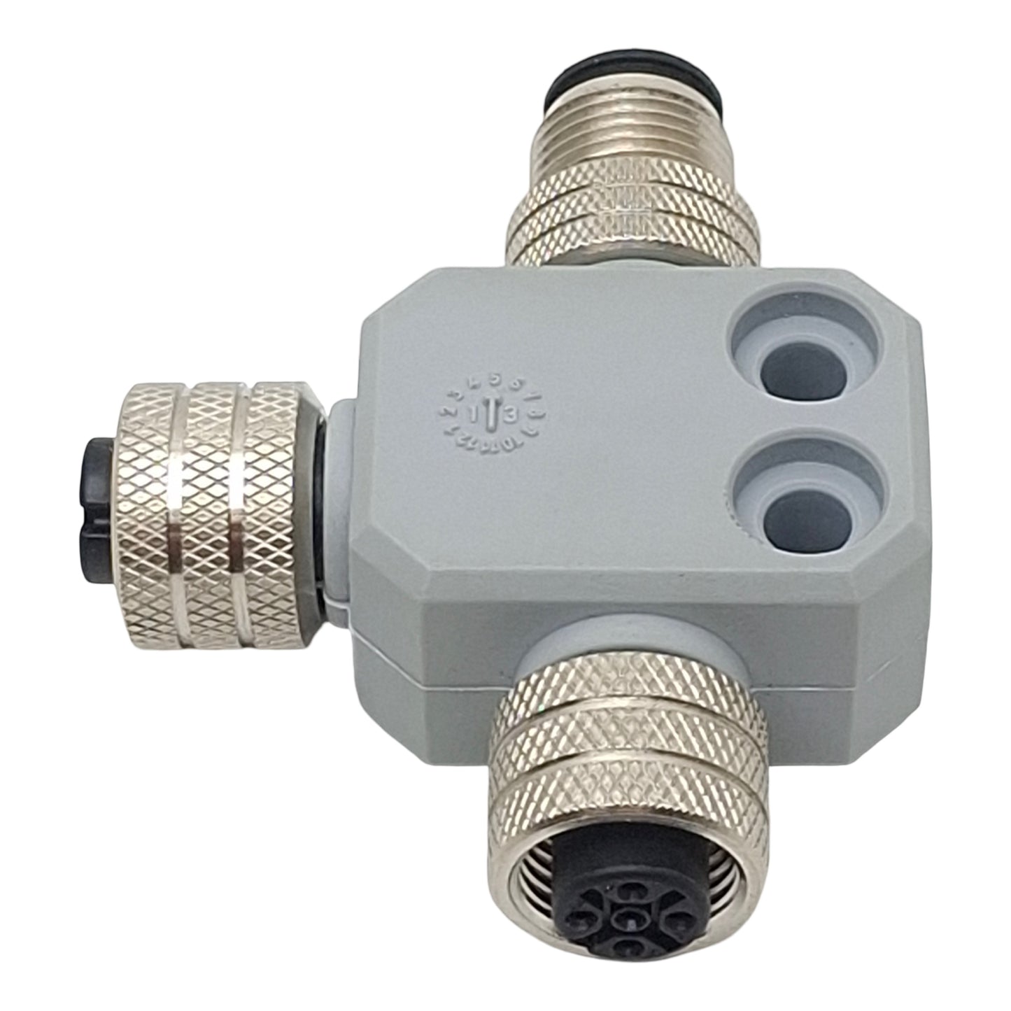 New – Open box Molex 84586-0017 Industrial Tee-Splitter Connector, 5-Pin M12 Male/Female, 4A