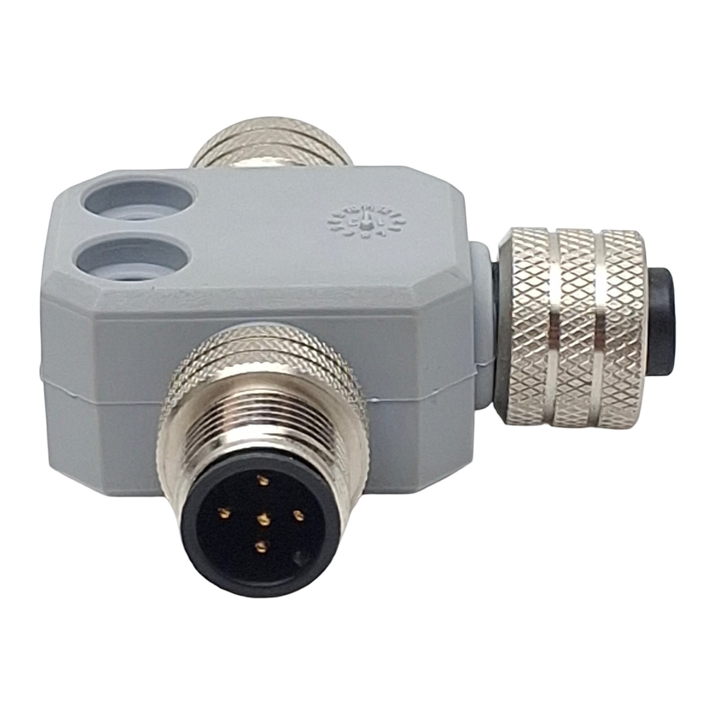 New – Open box Molex 84586-0017 Industrial Tee-Splitter Connector, 5-Pin M12 Male/Female, 4A