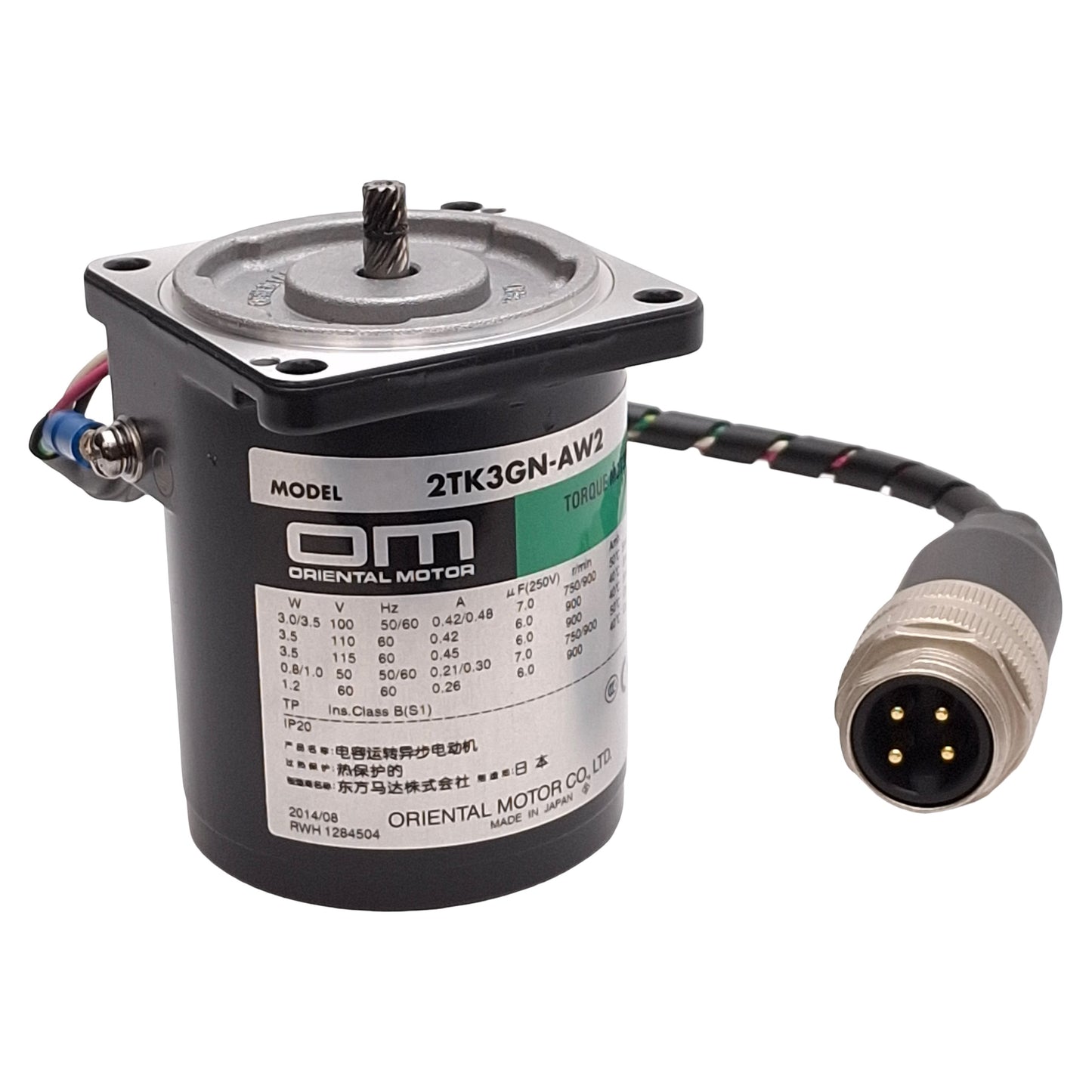 Used Oriental Motor 2TK3GN-AW2 Torque Motor, 3.5W 100-115VAC, 900rpm, 2.36in Frame