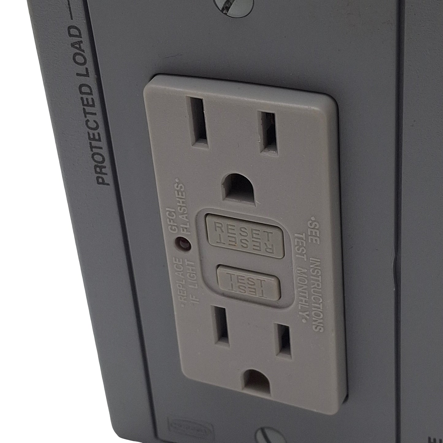 Used Hubbell DRUBGFI15AC DIN Rail Utility Box w/ Outlet, 2-Pole, 3-Wire, 15A 125VAC
