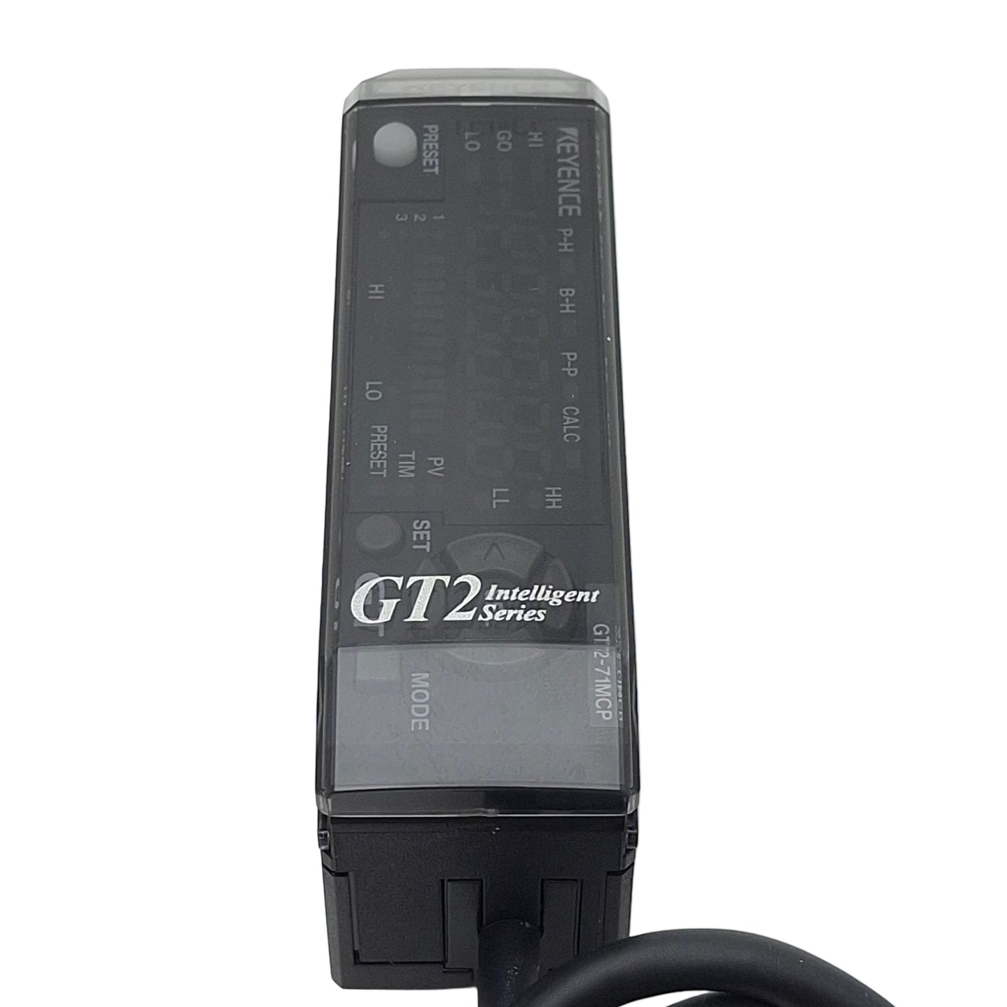 Used Keyence GT2-71MCP Amplifier Unit Sensor, PNP 4-20mA Out, 20-30VDC, GT2-CA2M 0.3m