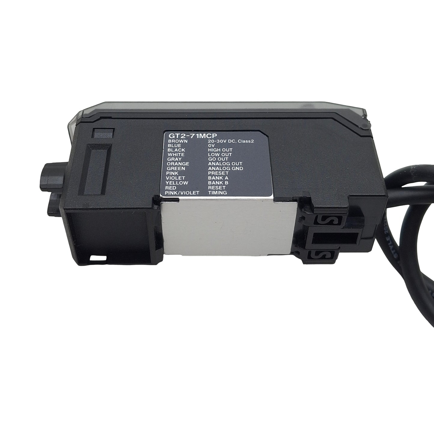 Used Keyence GT2-71MCP Amplifier Unit Sensor, PNP 4-20mA Out, 20-30VDC, GT2-CA2M 0.3m