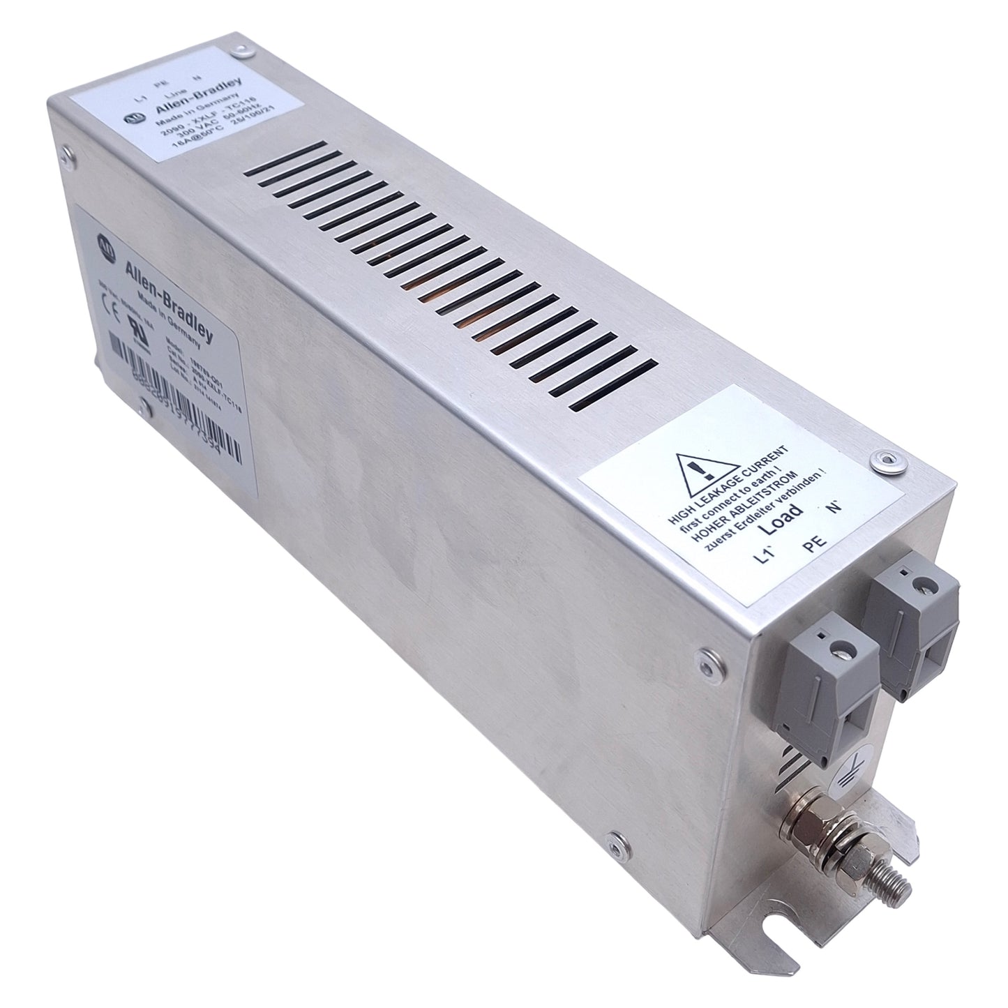 Used Allen Bradley 2090-XXLF-TC116 Kinetix Servo Drive AC RFI Line Filter 300VAC, 16A