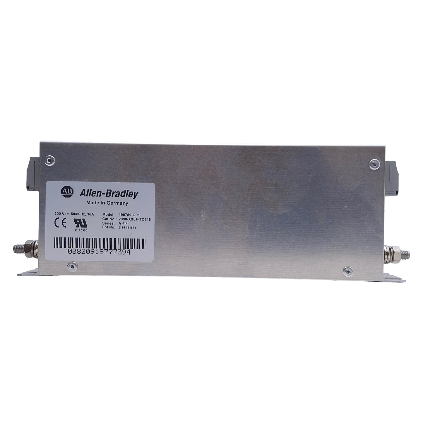 Used Allen Bradley 2090-XXLF-TC116 Kinetix Servo Drive AC RFI Line Filter 300VAC, 16A