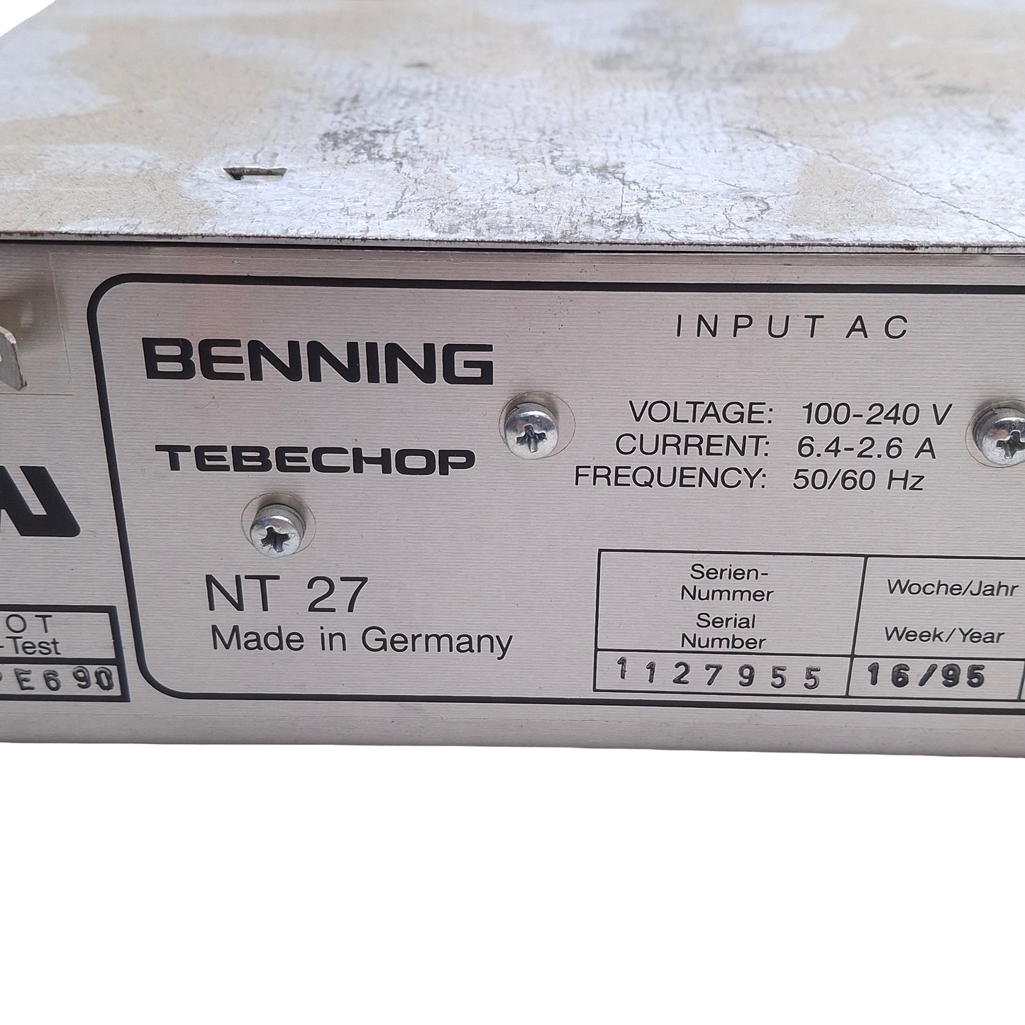 Used Benning NT27 120218.3 AC/DC Rectifier Converter 100-240VAC to 5/12/15VDC 500W