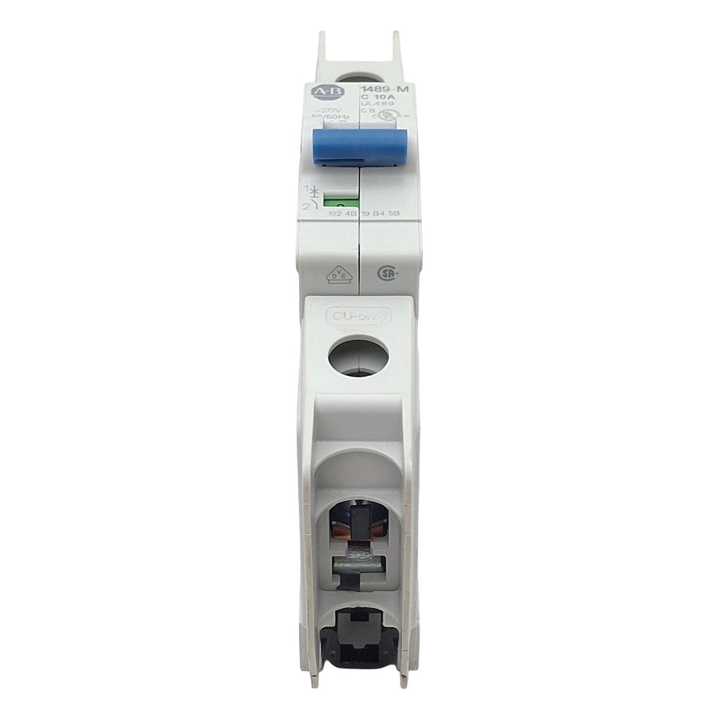 Used Allen Bradley 1489-M1C100 Circuit Breaker, 1-Pole, C-Curve, 10A 277VAC/48VDC