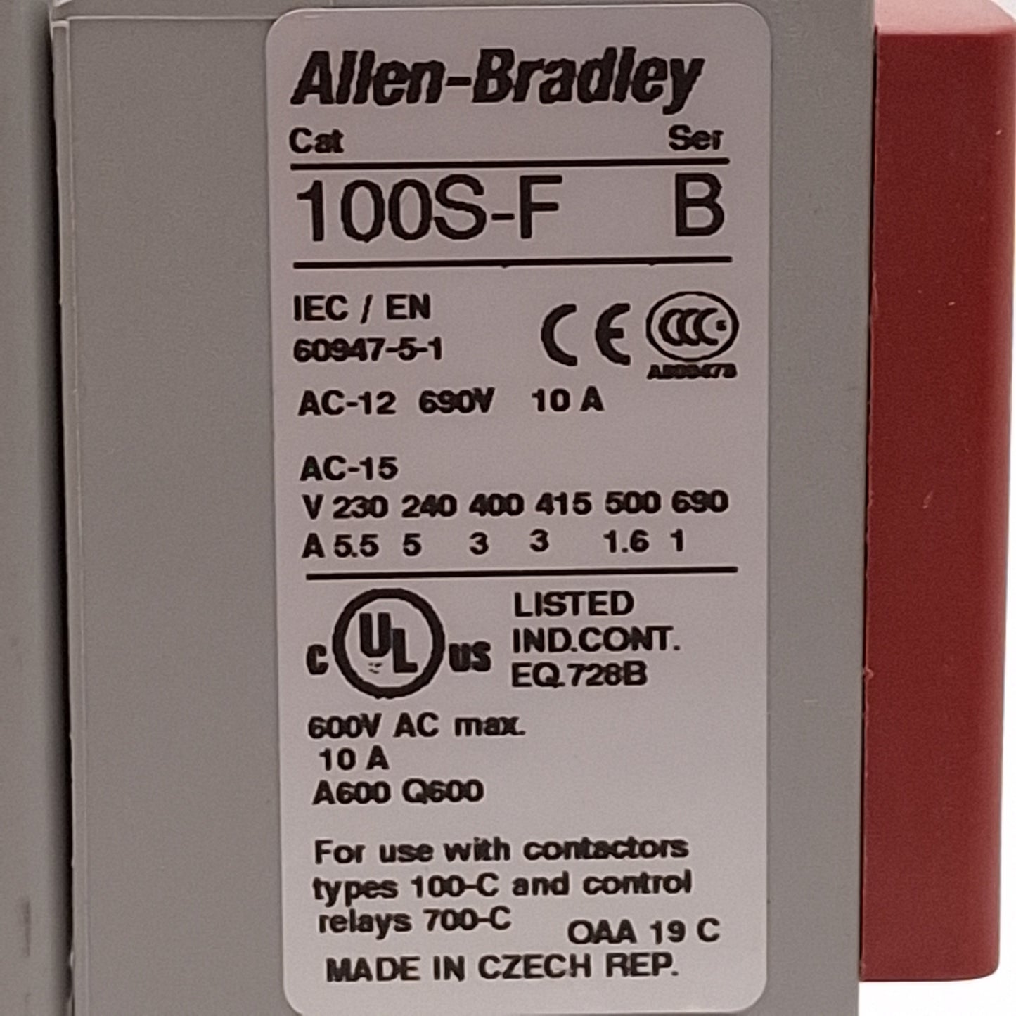 Used Allen Bradley 700S-CF620EJC Guardmaster Safety Control Relay 6NO+2NC, 24VDC Coil