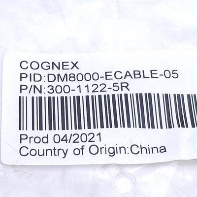 New Cognex 300-1122-5R Dataman Barcode Reader Scanner Ethernet Cable, 5m, RJ45