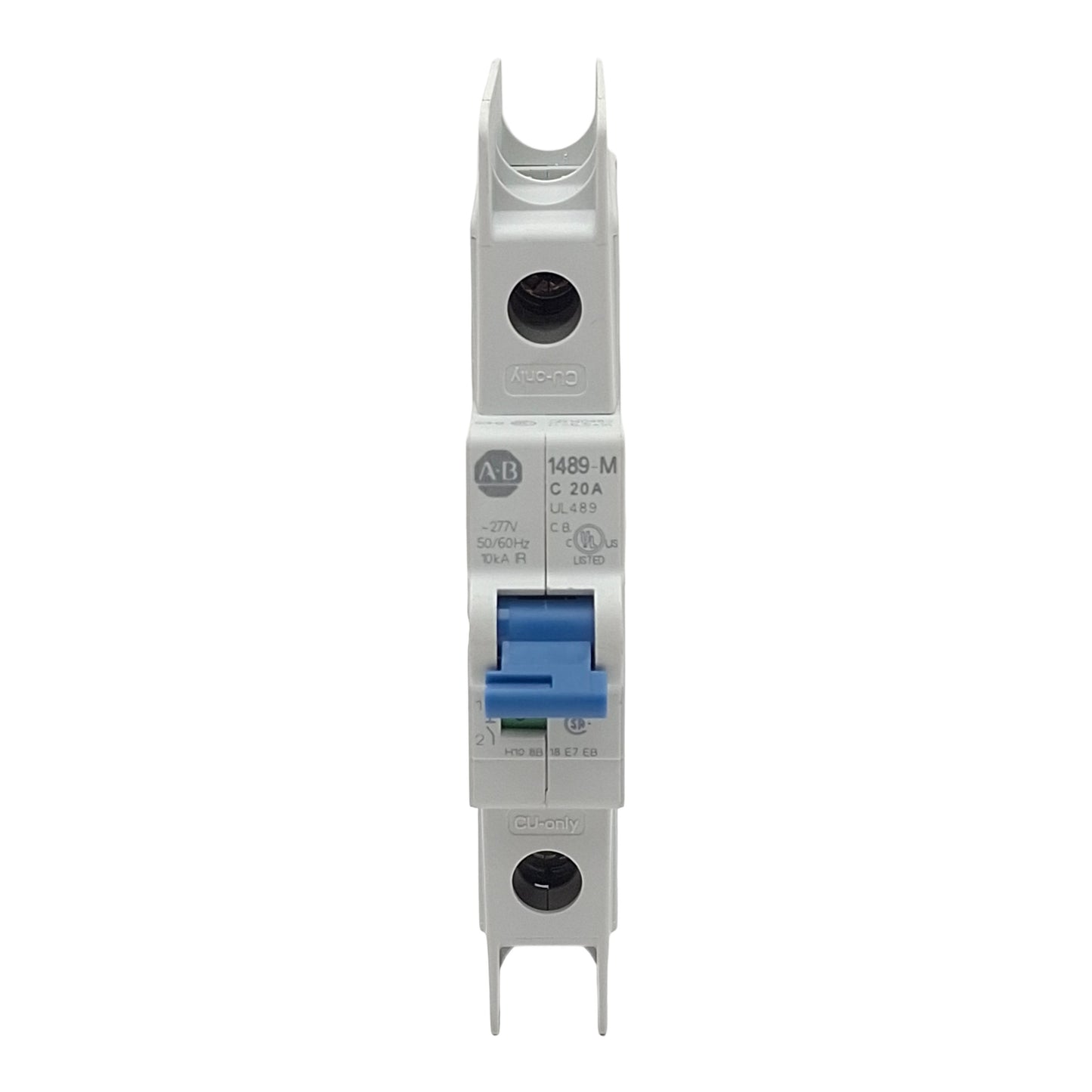 Used Allen Bradley 1489-M1C200 Circuit Breaker, 1-Pole, 20A 277VAC/48VDC, DIN Rail