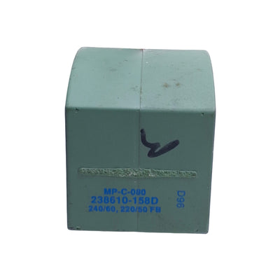 Used ASCO 238610-158D MP-C-080 Red Hat Solenoid Coil 220/240VAC 50-60Hz, 9/16" ID