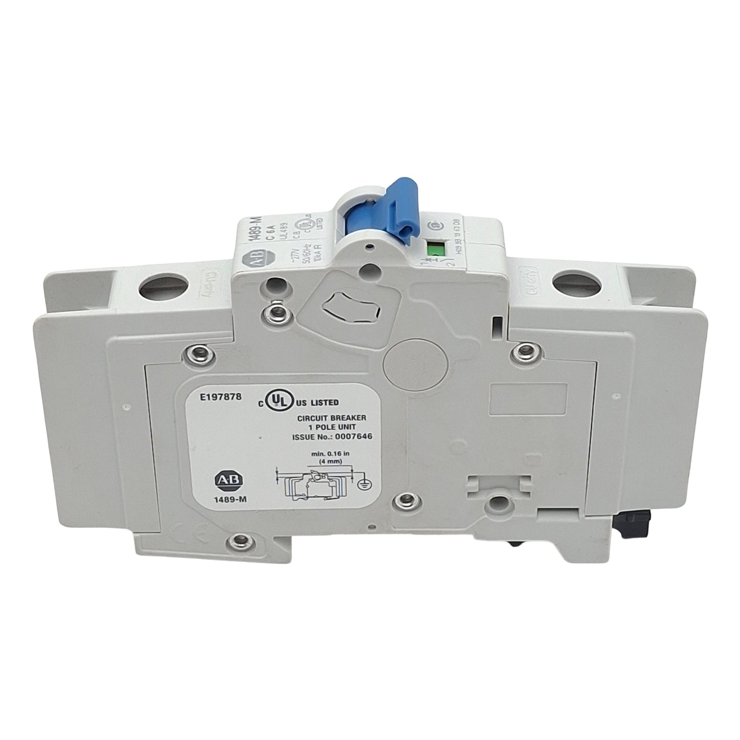 Used Allen Bradley 1489-M1C060 Circuit Breaker, 1-Pole, 6A 277VAC/48VDC, DIN Rail