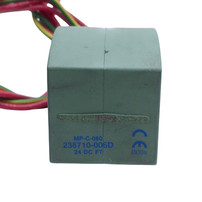 Used ASCO 238610-006D MP-C-080 Red Hat Solenoid Coil, Coil Voltage: 24VDC, 9/16" ID