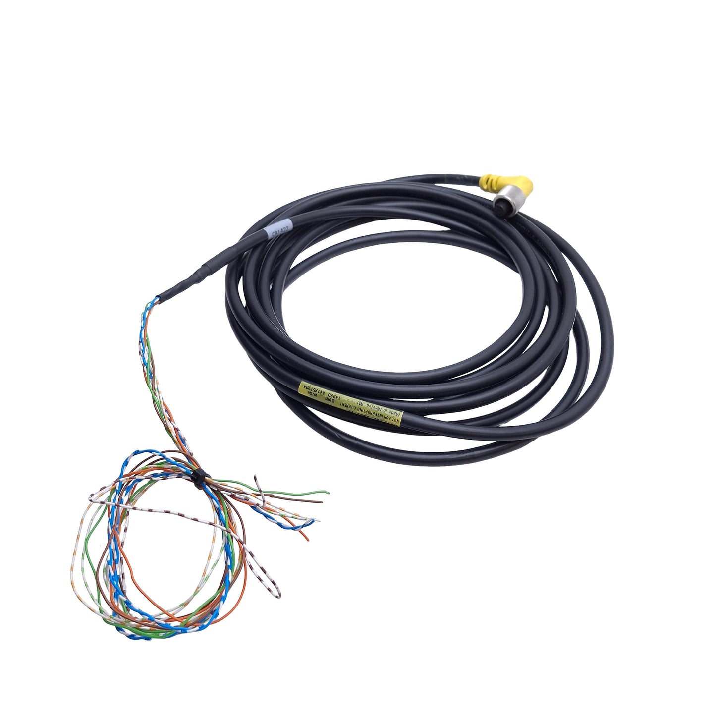 Used Cognex 849010402 In-Sight Vision Camera Cable, M12 8-Pin 45° Key, 15ft Length