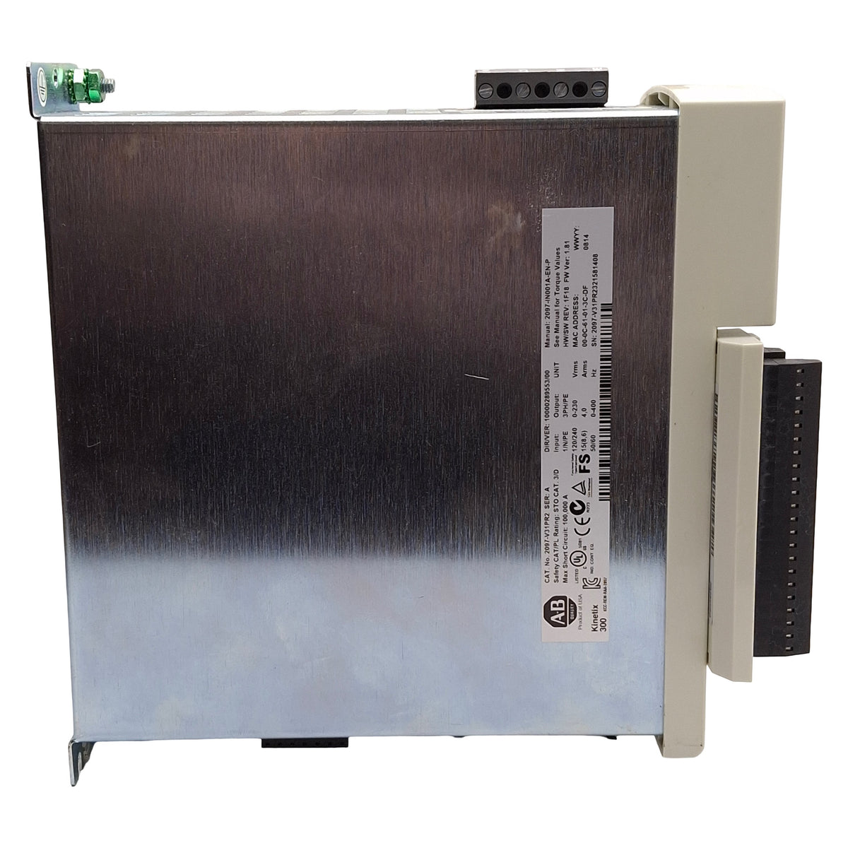 Used Allen Bradley 2097-V31PR2 Kinetix 300 Servo Drive, 0.8kW, 120/240VAC Input