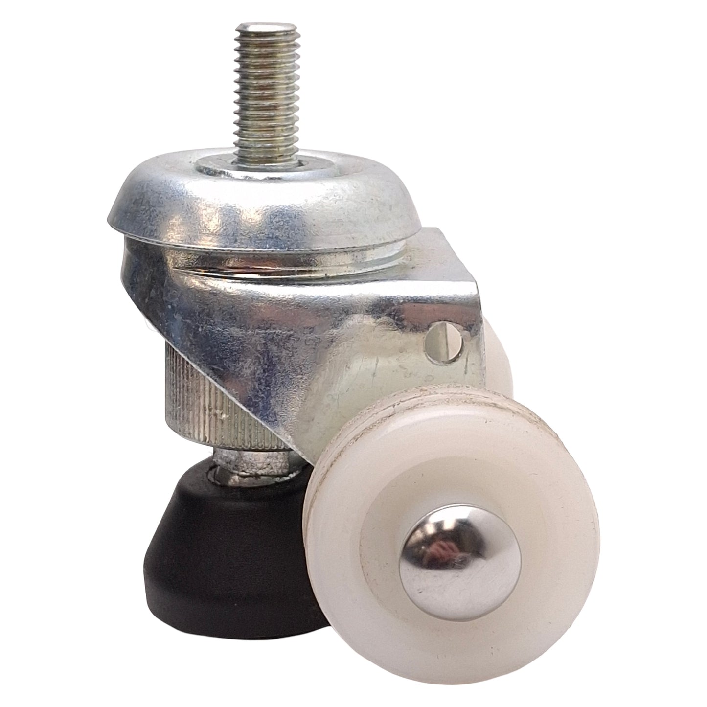 Used Lot of 2 Sigerist Stem Mount Swivel Leveling Caster, ø40mm Wheel, M10x1.5 Thread