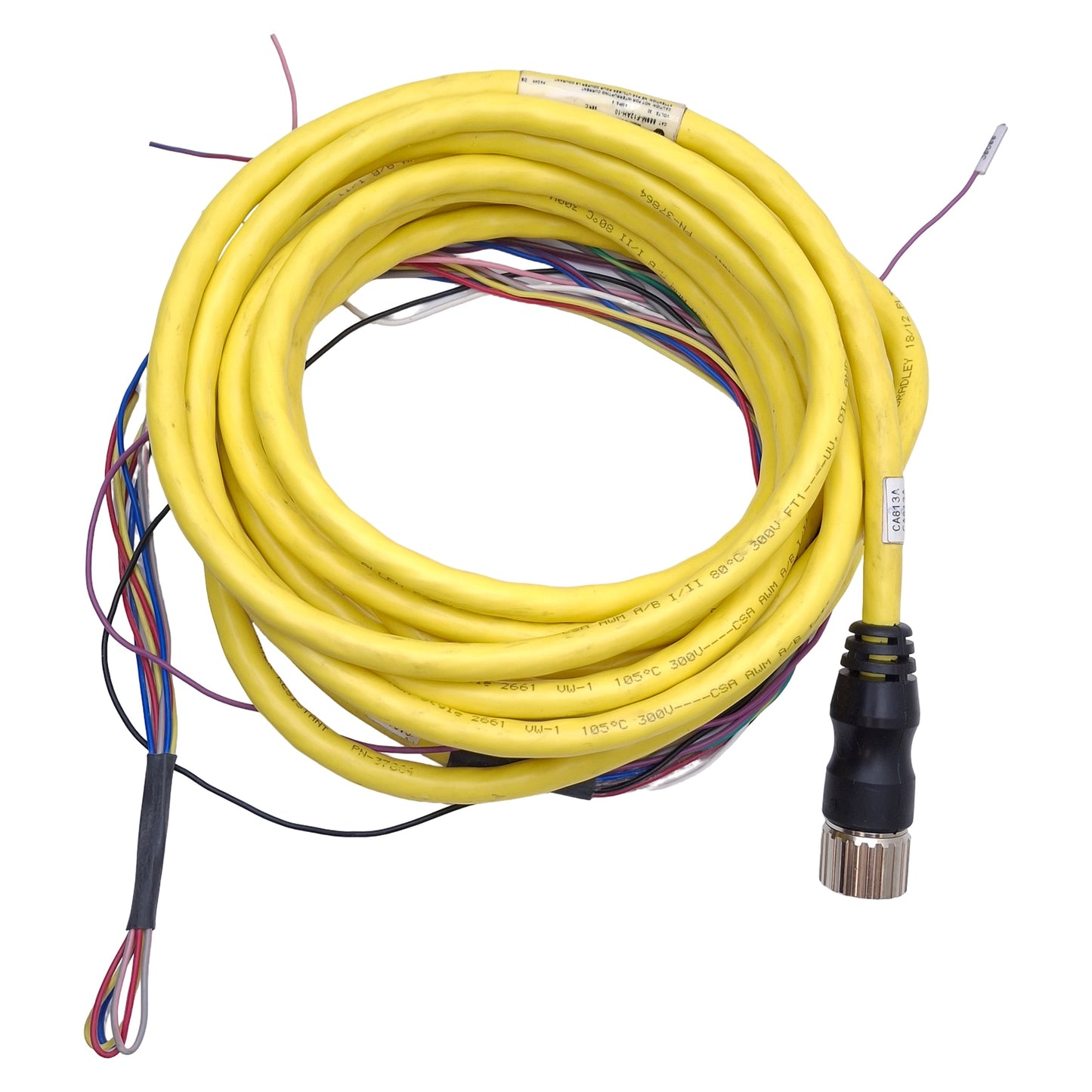 Used Allen Bradley 889M-F12AH-5 Cordset, M23 12-Pin Female to Flying Leads, 5m