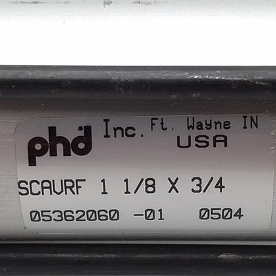 New PHD SCAVRF11/8X3/4 Spring Extended Cylinder, ø1-1/8" Bore, 3/8" Stroke, 1/8" NPT