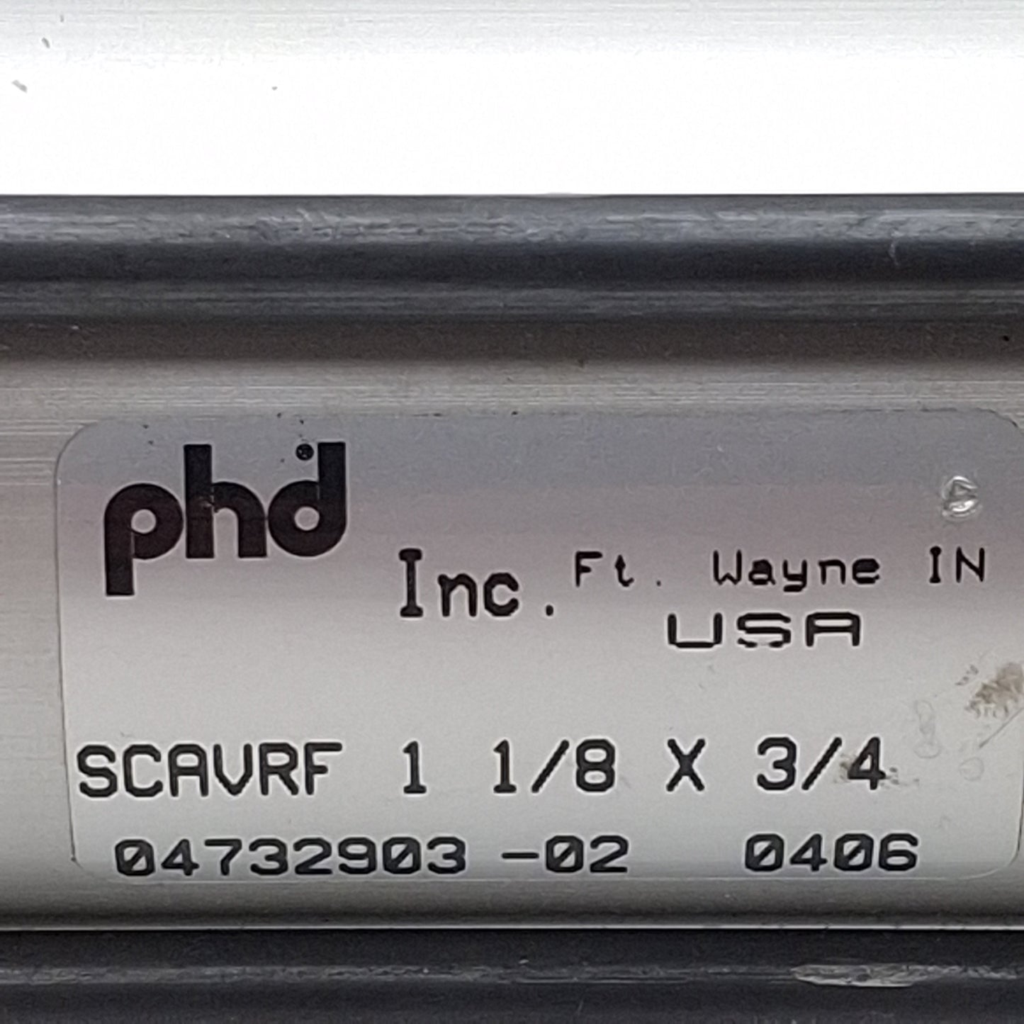 Used PHD SCAVRF11/8X3/4 Spring Extended Cylinder, ø1-1/8" Bore, 3/8" Stroke, 1/8"NPT