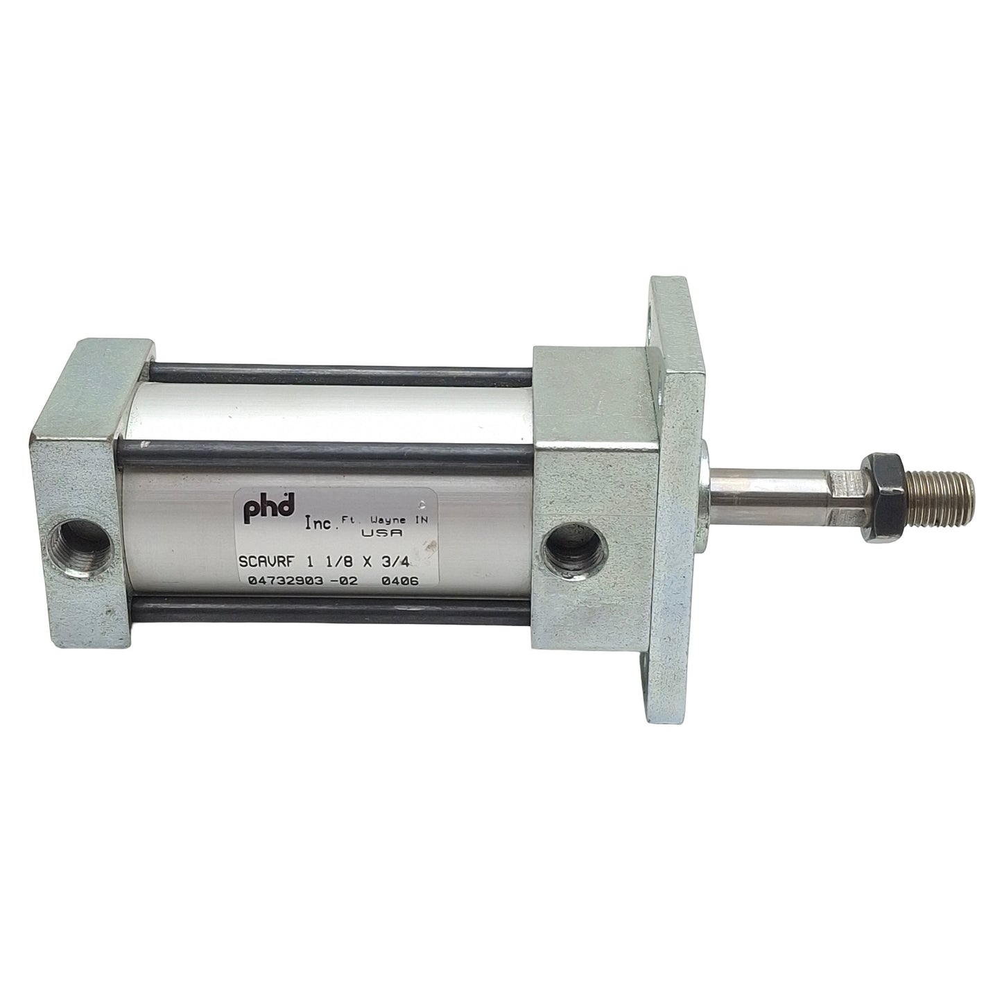 Used PHD SCAVRF11/8X3/4 Spring Extended Cylinder, ø1-1/8" Bore, 3/8" Stroke, 1/8"NPT