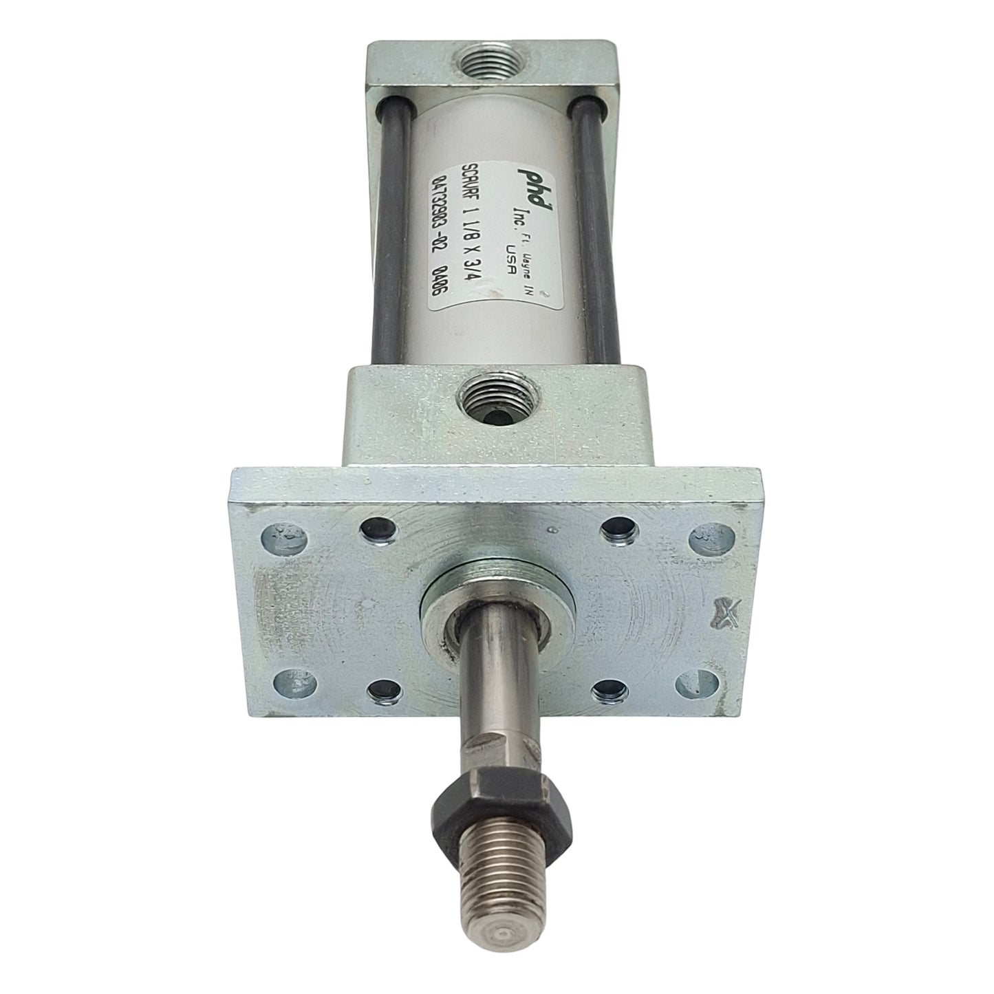 Used PHD SCAVRF11/8X3/4 Spring Extended Cylinder, ø1-1/8" Bore, 3/8" Stroke, 1/8"NPT
