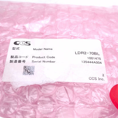 New CCS LDR2-70BL Machine Vision Ring Light Blue LED 70mm OD, 35mm ID, 24VDC