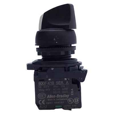 Used Allen Bradley 800FP-SM22 Maintained Selector Switch 2-Position, 1-NO, 600V 10A