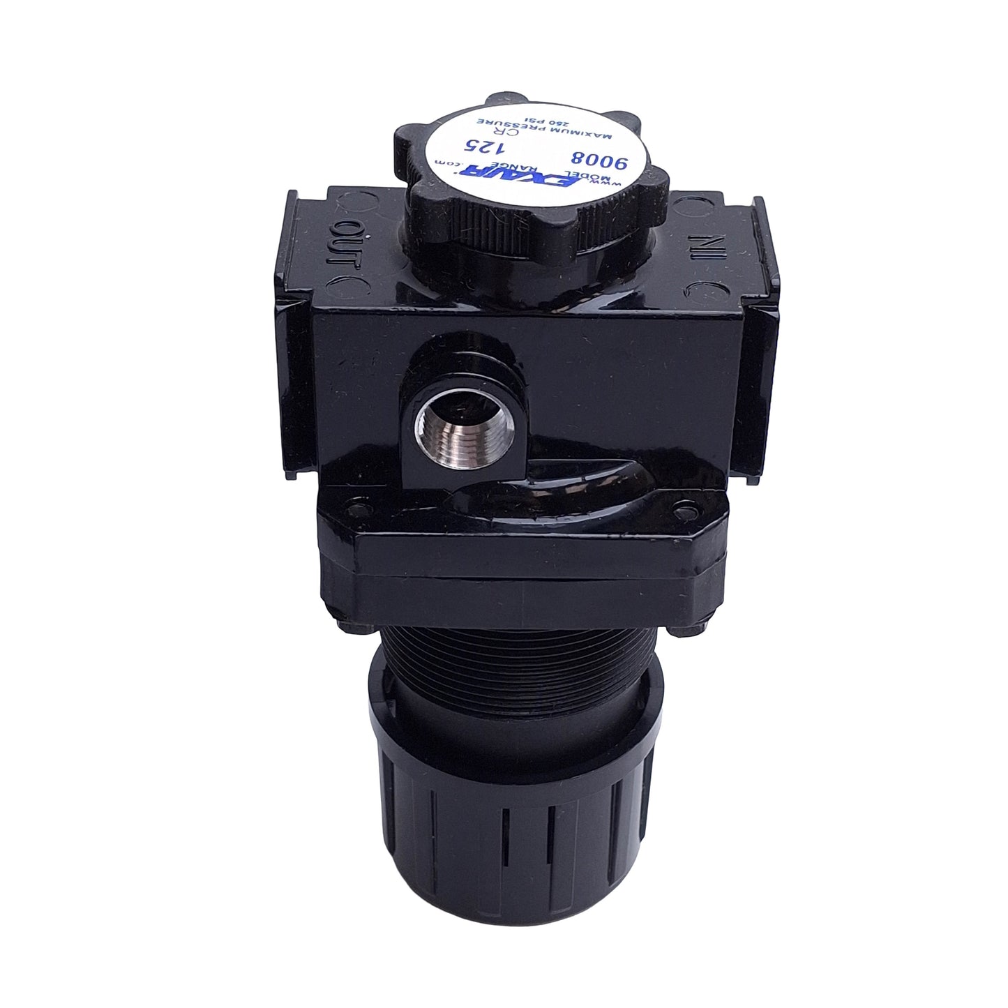 New Exair Model 9008 Pressure Regulator w/ Gauge, 1/4in NPT, 50SCFM, 125psi Set Pres