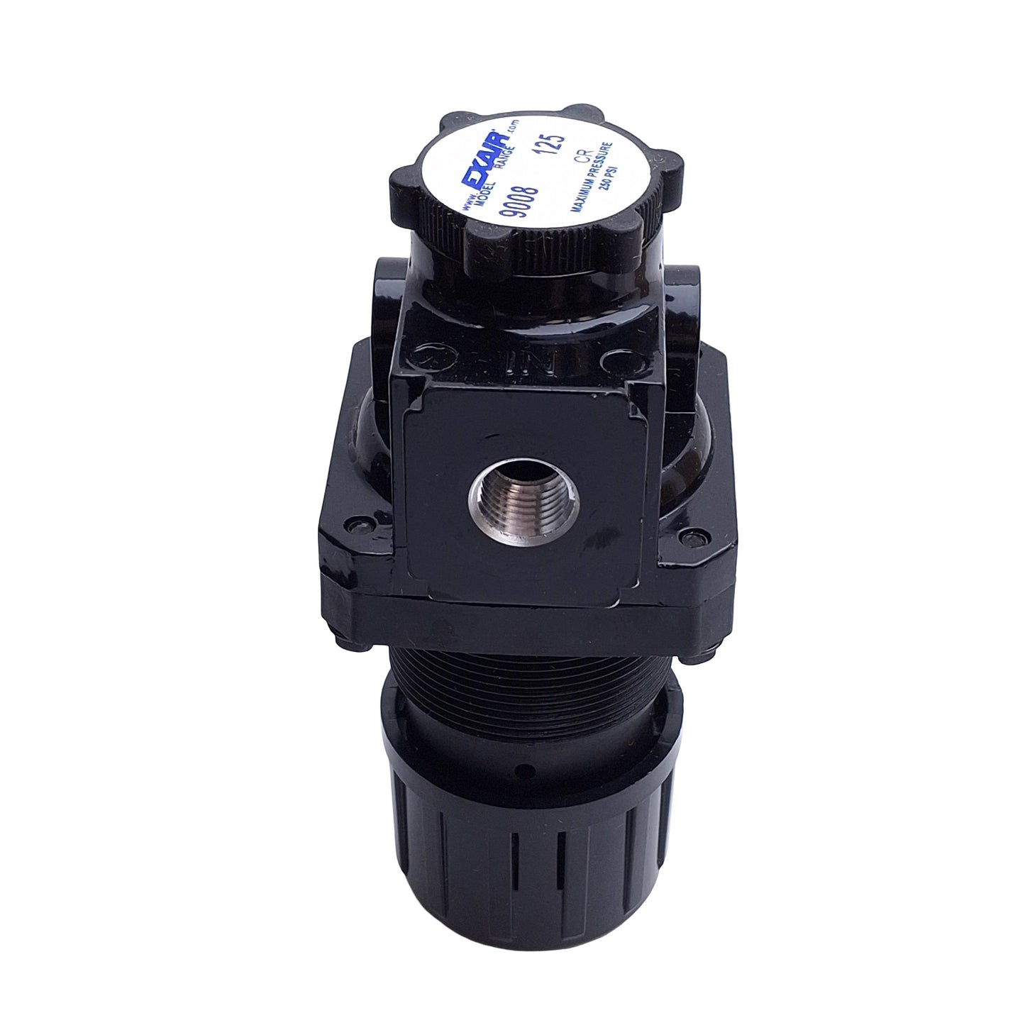 New Exair Model 9008 Pressure Regulator w/ Gauge, 1/4in NPT, 50SCFM, 125psi Set Pres