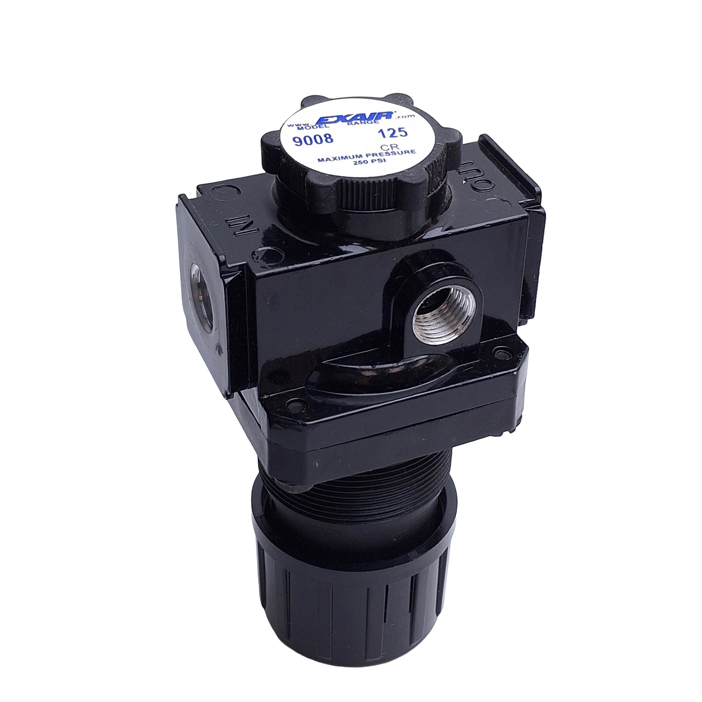 New Exair Model 9008 Pressure Regulator w/ Gauge, 1/4in NPT, 50SCFM, 125psi Set Pres