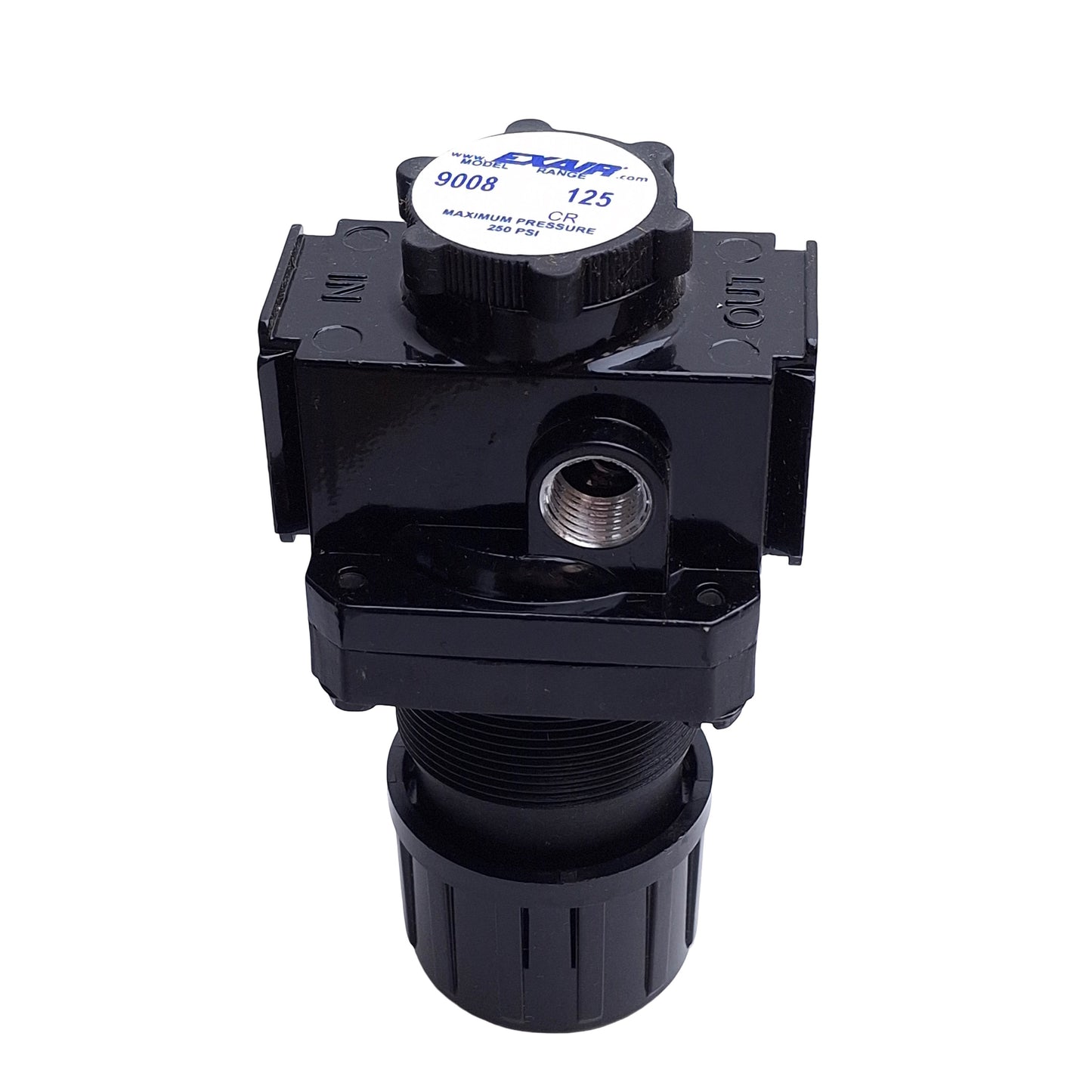New Exair Model 9008 Pressure Regulator w/ Gauge, 1/4in NPT, 50SCFM, 125psi Set Pres