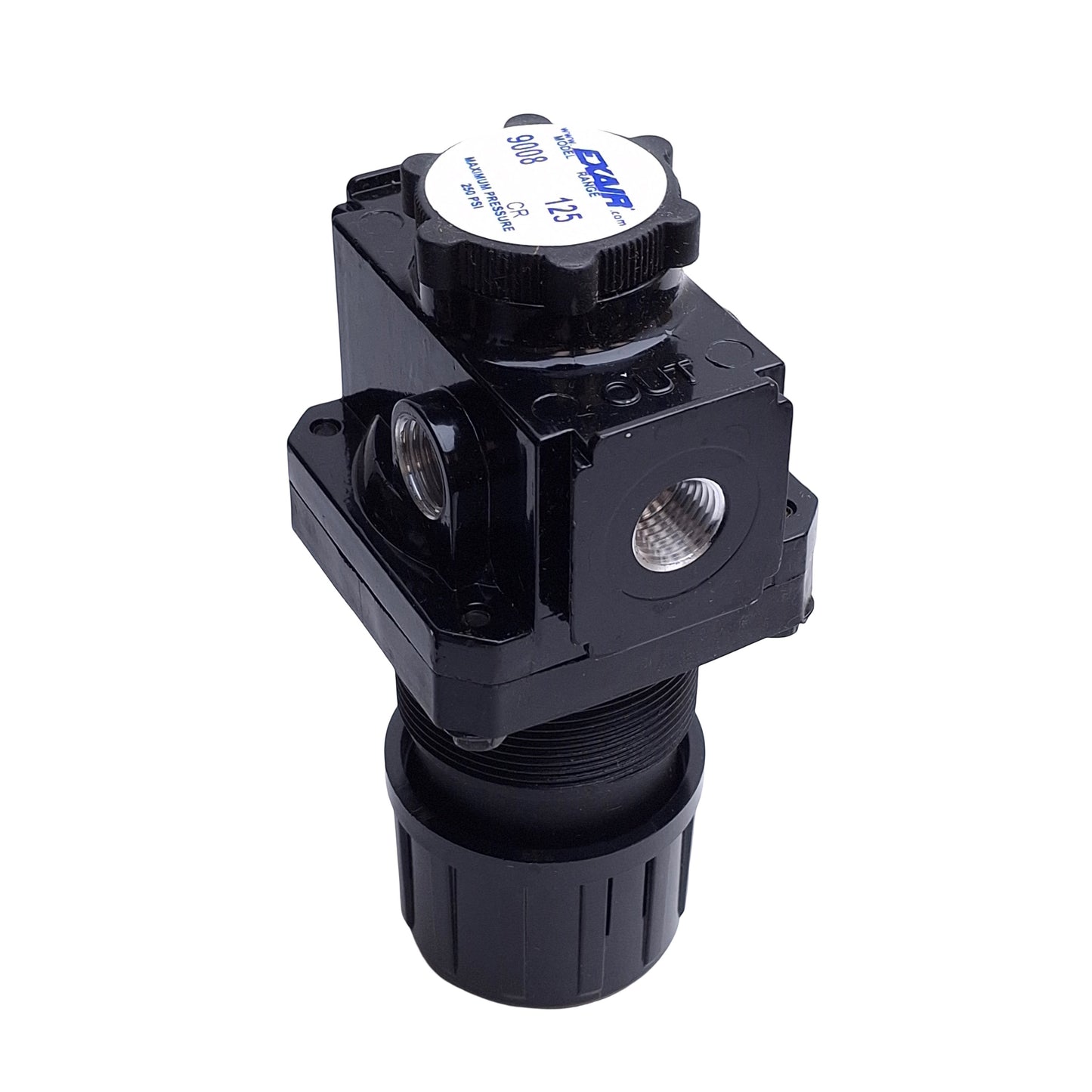 New Exair Model 9008 Pressure Regulator w/ Gauge, 1/4in NPT, 50SCFM, 125psi Set Pres